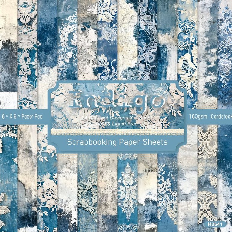 Indigo blue color material paper 24 Sheets 15cm x 15cm - ViktaShop
