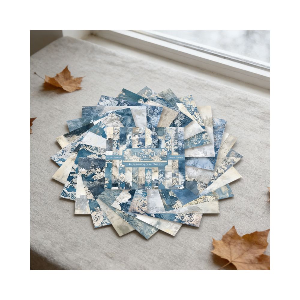 Indigo blue color material paper 24 Sheets 15cm x 15cm - ViktaShop