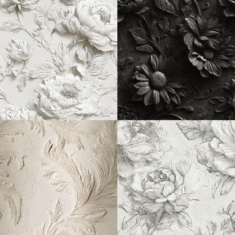 Ivory Florety background material paper 24 Sheets - ViktaShop