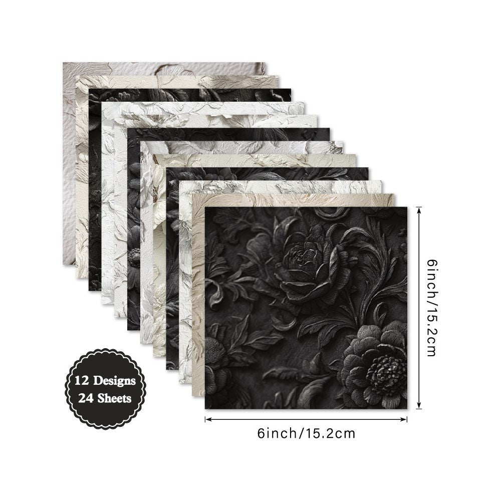 Ivory Florety background material paper 24 Sheets - ViktaShop