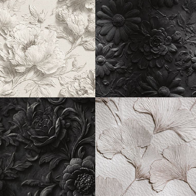 Ivory Florety background material paper 24 Sheets - ViktaShop