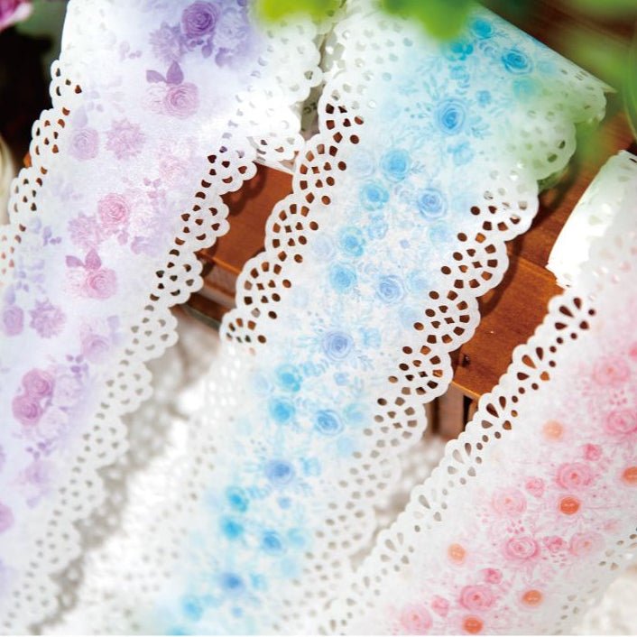 Lace Flower Field Series Washi Tape 7 5cm x 2m - ViktaShop