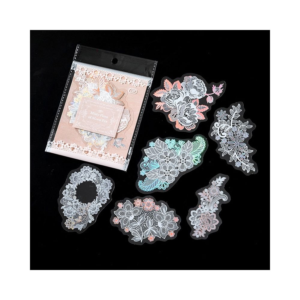 Lace Hot Stamping PET Sticker Bag 6 Designs 12 Pcs - ViktaShop