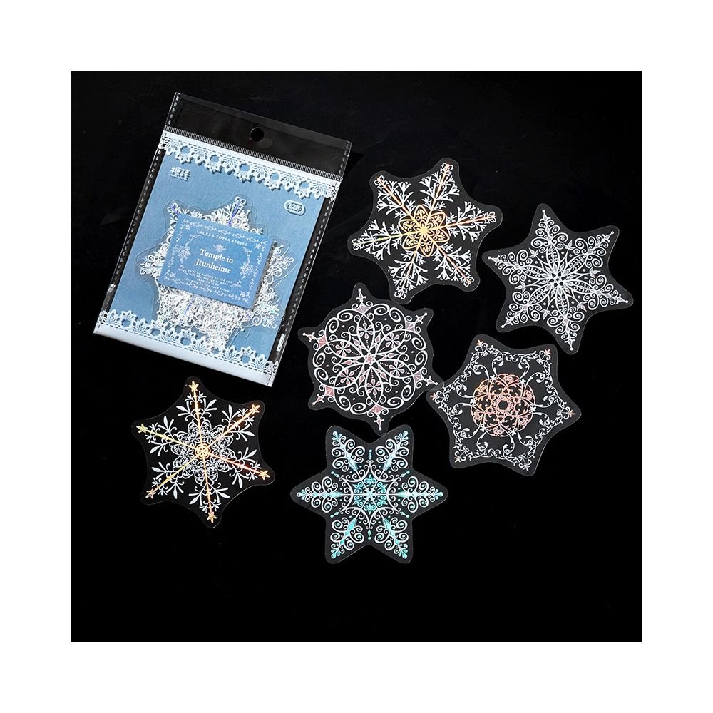 Lace Hot Stamping PET Sticker Bag 6 Designs 12 Pcs - ViktaShop