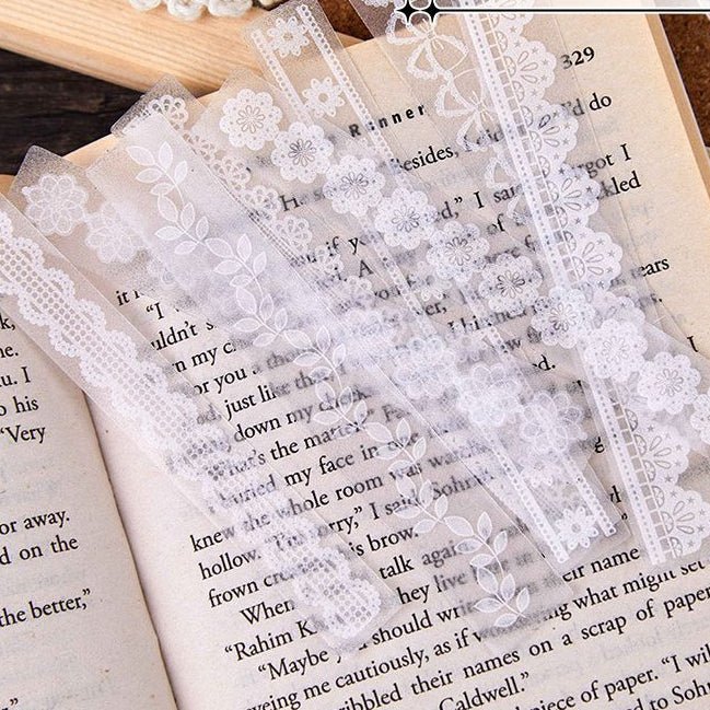 Lace Whispers Series PET Stickers 6 Designs 20 Pcs - ViktaShop