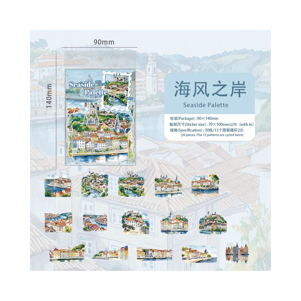 Landscape Collection Series PET Stickers 30 Pcs 6 designs - ViktaShop