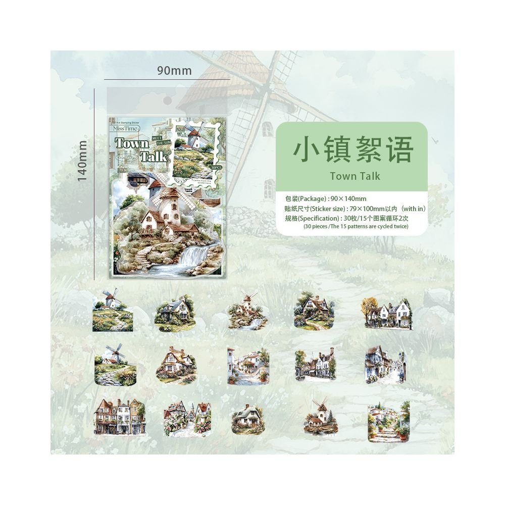 Landscape Collection Series PET Stickers 30 Pcs 6 designs - ViktaShop