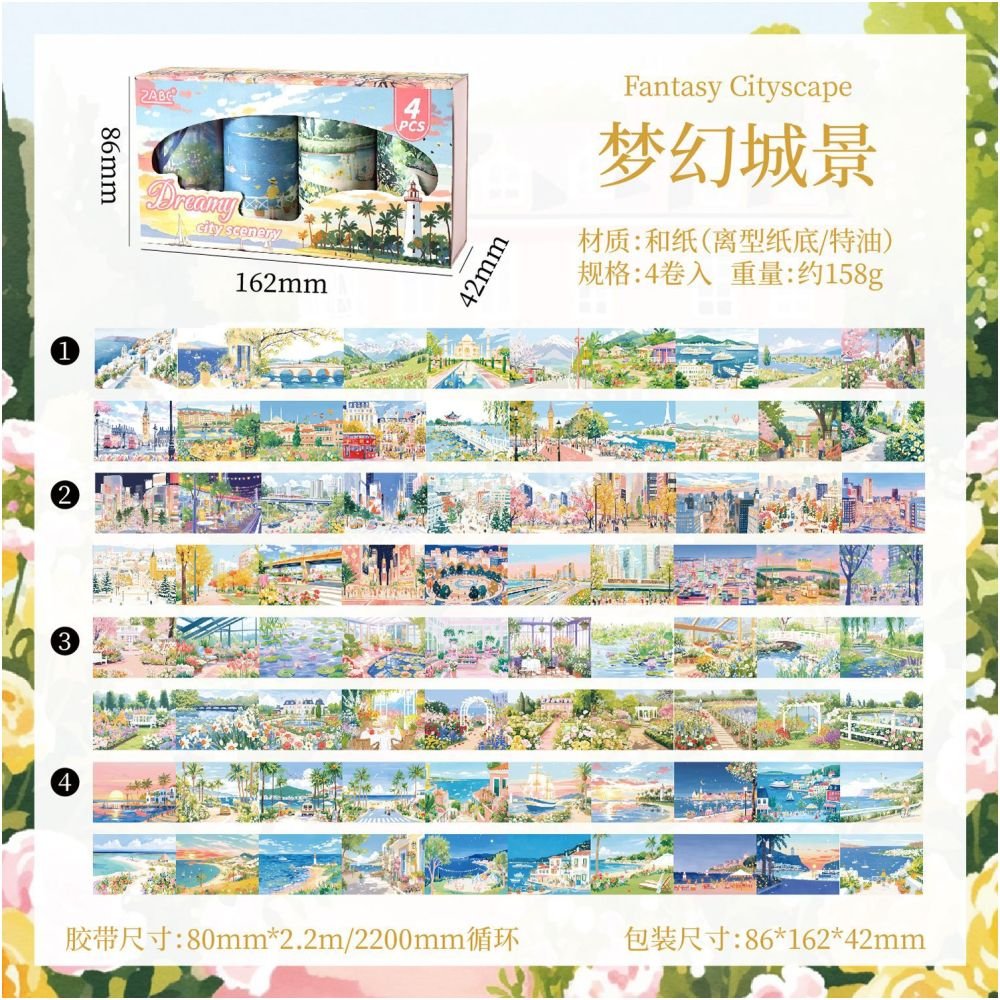 Landscape Series Washi Tape Set 2 Designs 8cm x 2m - ViktaShop