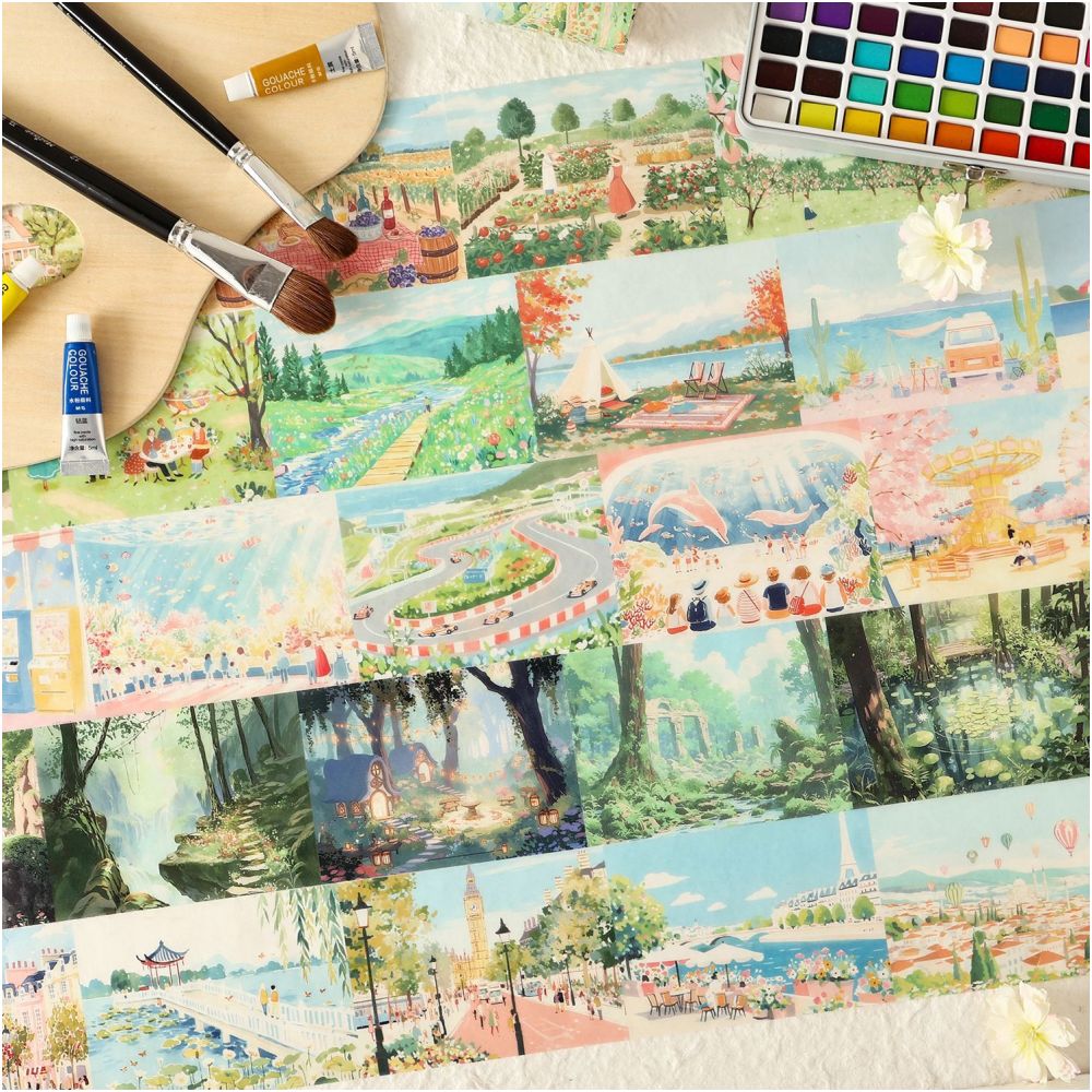 Landscape Series Washi Tape Set 2 Designs 8cm x 2m - ViktaShop