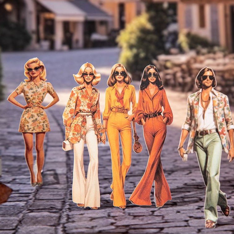 Large sized vintage style character paper sticker 100 Pcs - ViktaShop