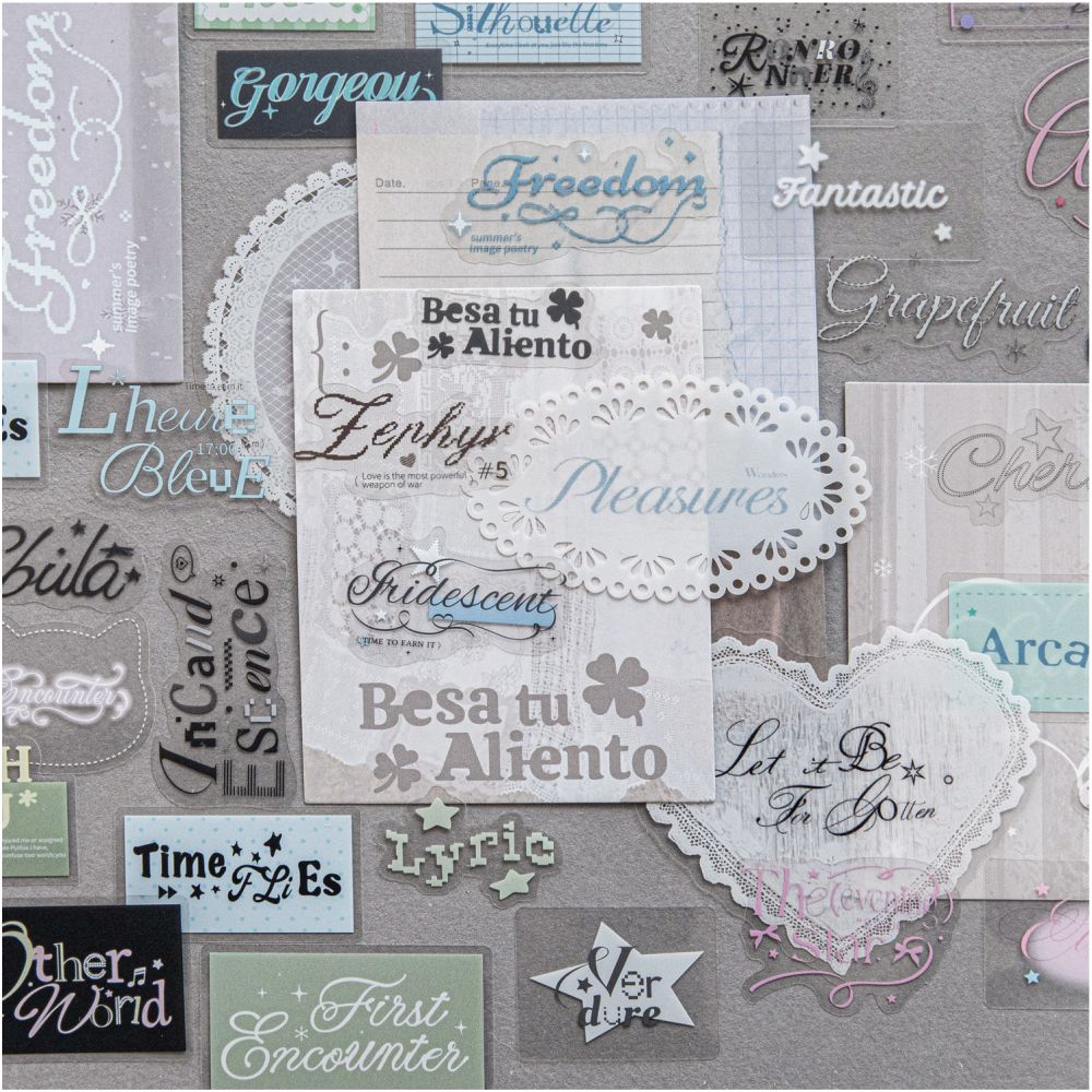 Letters words series PET Stickers 4 Styles 30 Sheets - ViktaShop