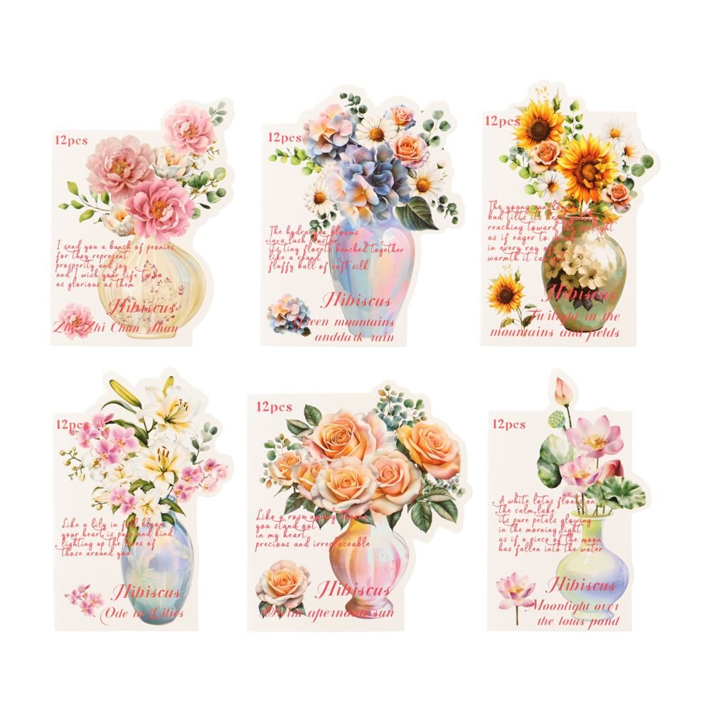 Light and Floral SeriesPET Stickers 20 sheets 6 Styles - ViktaShop