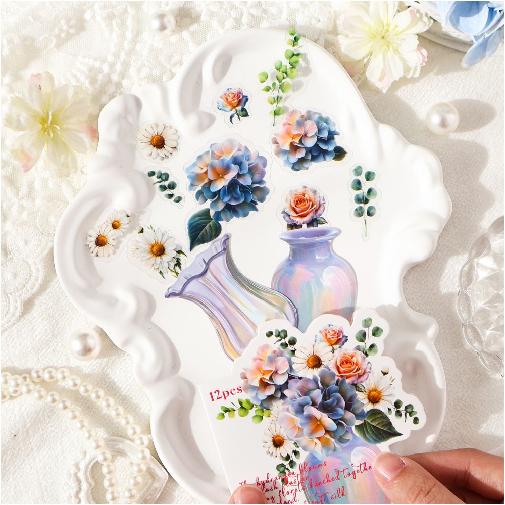 Light and Floral SeriesPET Stickers 20 sheets 6 Styles - ViktaShop