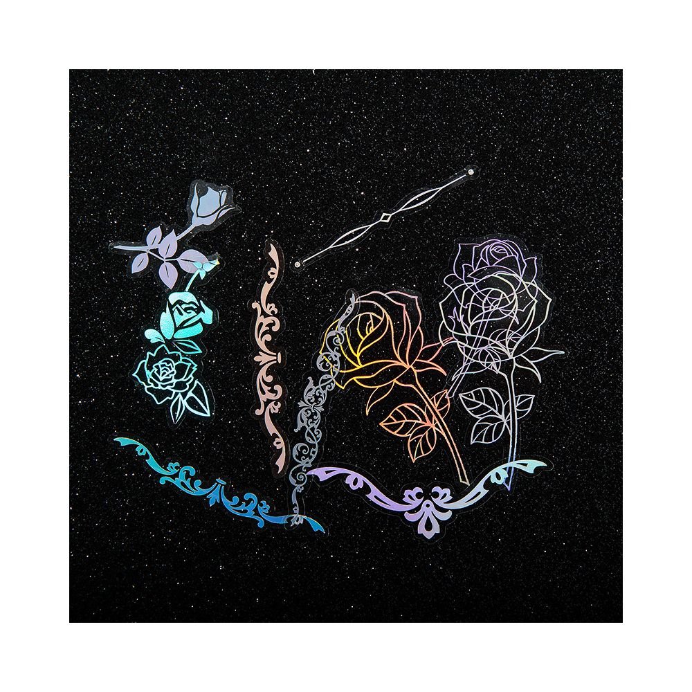 Light series hollow laser PET Stickers 30 sheets 4 styles - ViktaShop