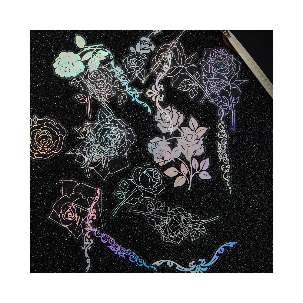 Light series hollow laser PET Stickers 30 sheets 4 styles - ViktaShop