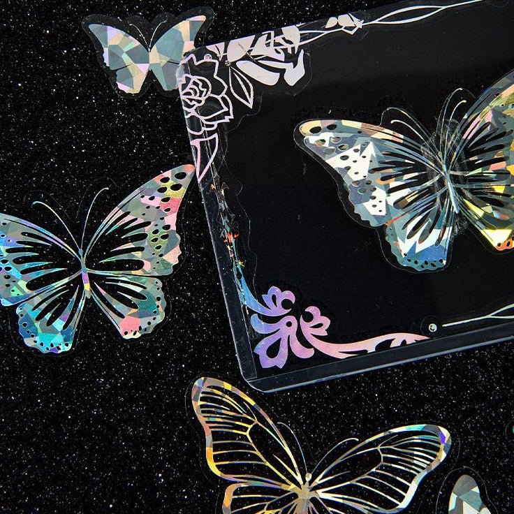 Light series hollow laser PET Stickers 30 sheets 4 styles - ViktaShop