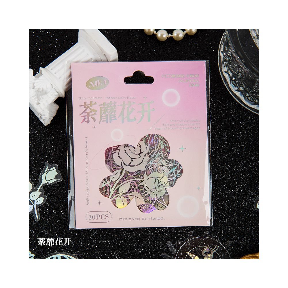 Light series hollow laser PET Stickers 30 sheets 4 styles - ViktaShop