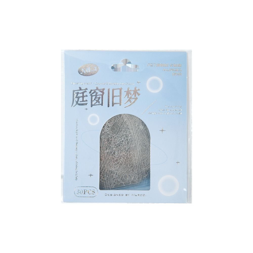 Light series hollow laser PET Stickers 30 sheets 4 styles - ViktaShop