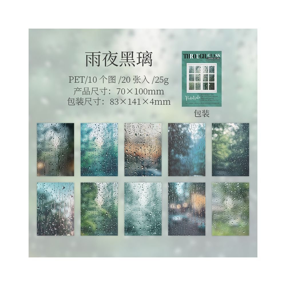 Light Shines Through Glass Series PET Stickers 20 Pcs 6 Styles - ViktaShop