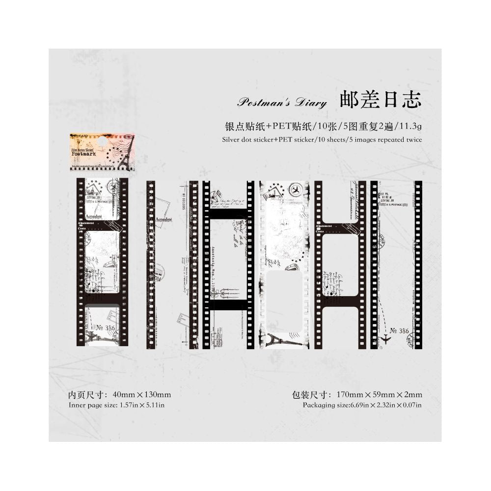 Long Film Sticky Notes Stickers 6 Types 10 Sheets - ViktaShop