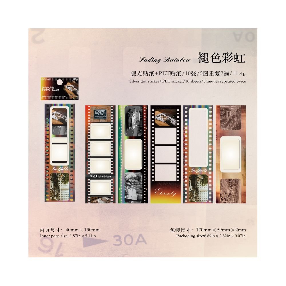 Long Film Sticky Notes Stickers 6 Types 10 Sheets - ViktaShop