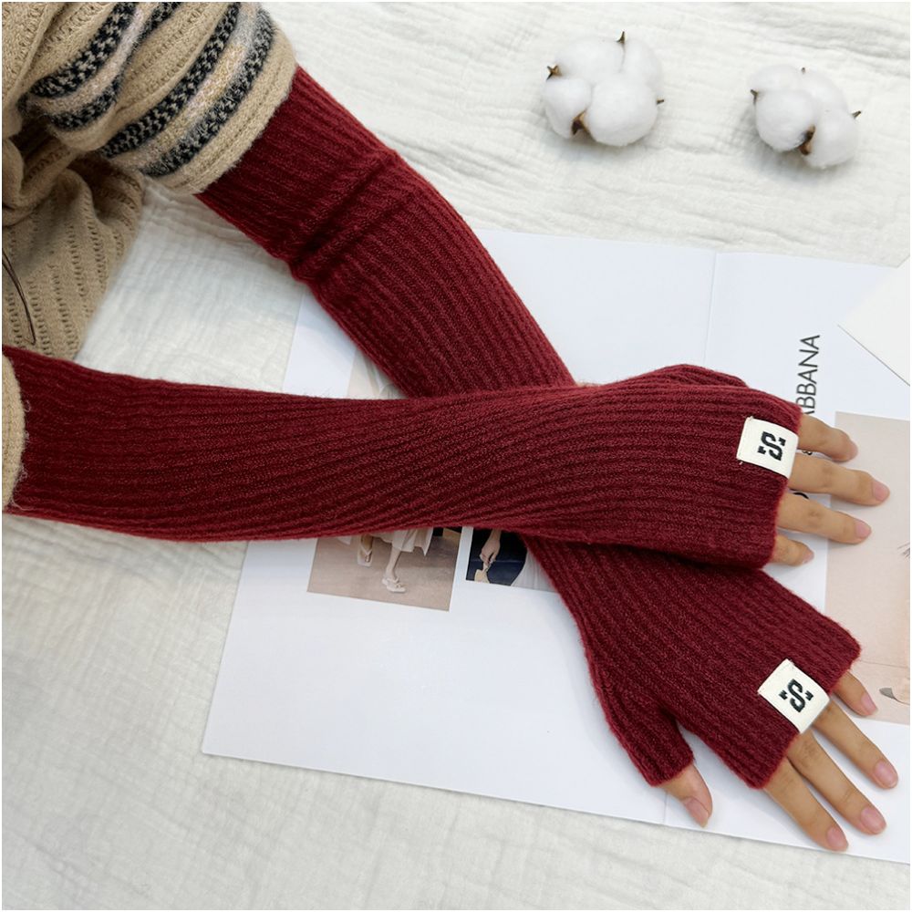 Long fingerless solid color sleeves - ViktaShop