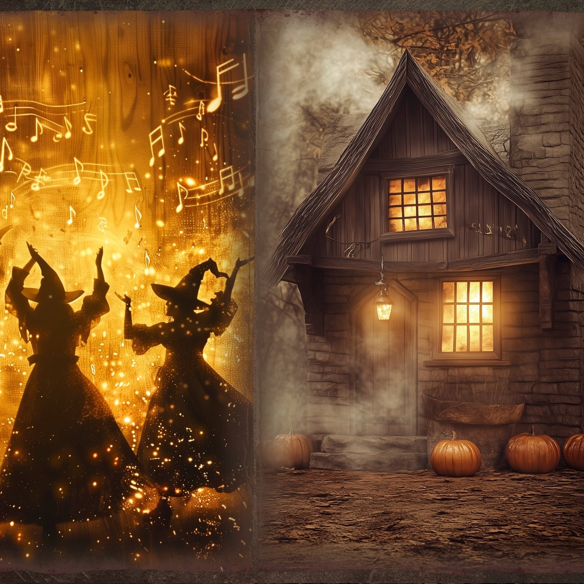 LunicArtDesign dark witch series material paper 5.5 x 8.5 inches 20 different sheets - ViktaShop