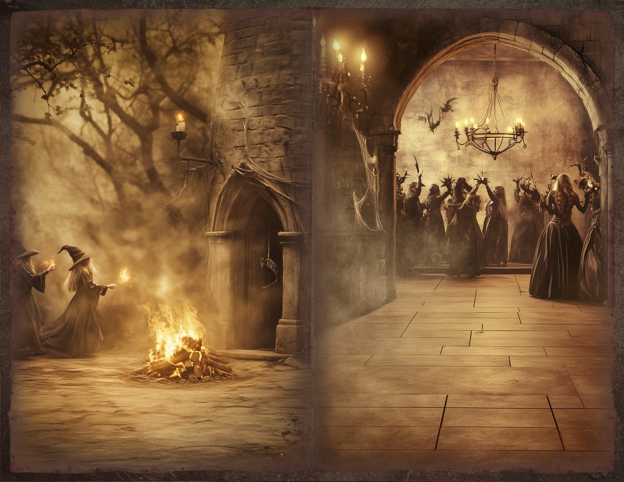 LunicArtDesign dark witch series material paper 5.5 x 8.5 inches 20 different sheets - ViktaShop