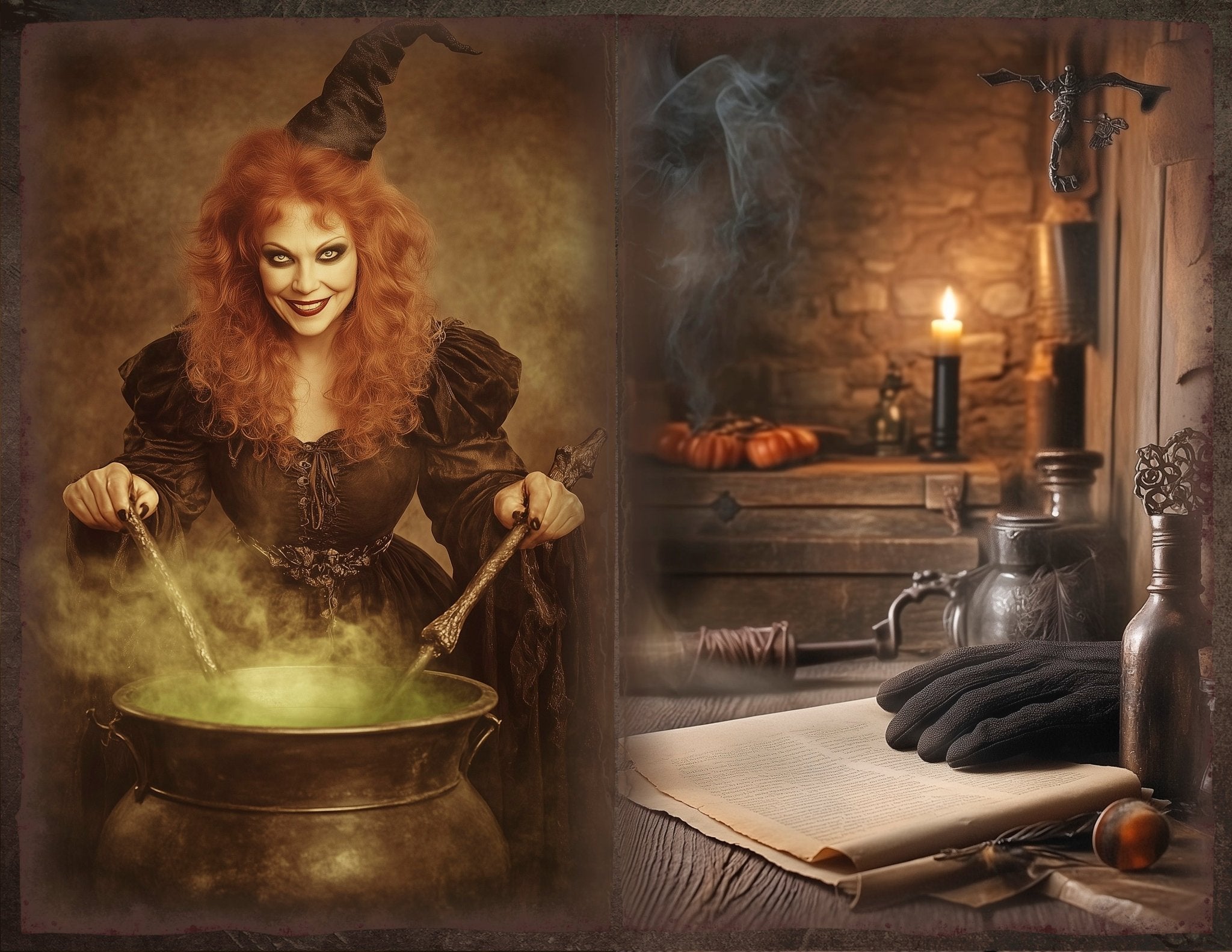 LunicArtDesign dark witch series material paper 5.5 x 8.5 inches 20 different sheets - ViktaShop