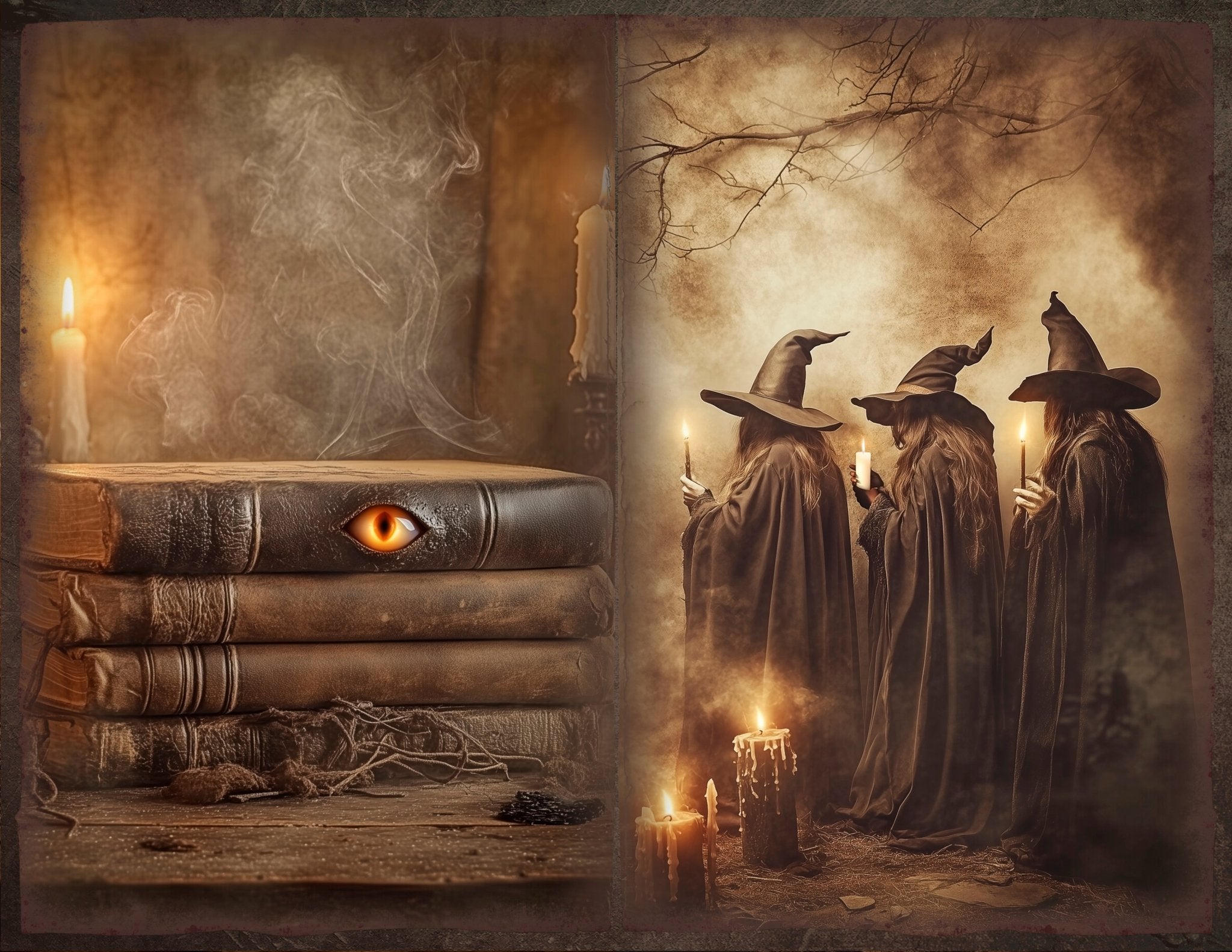 LunicArtDesign dark witch series material paper 5.5 x 8.5 inches 20 different sheets - ViktaShop