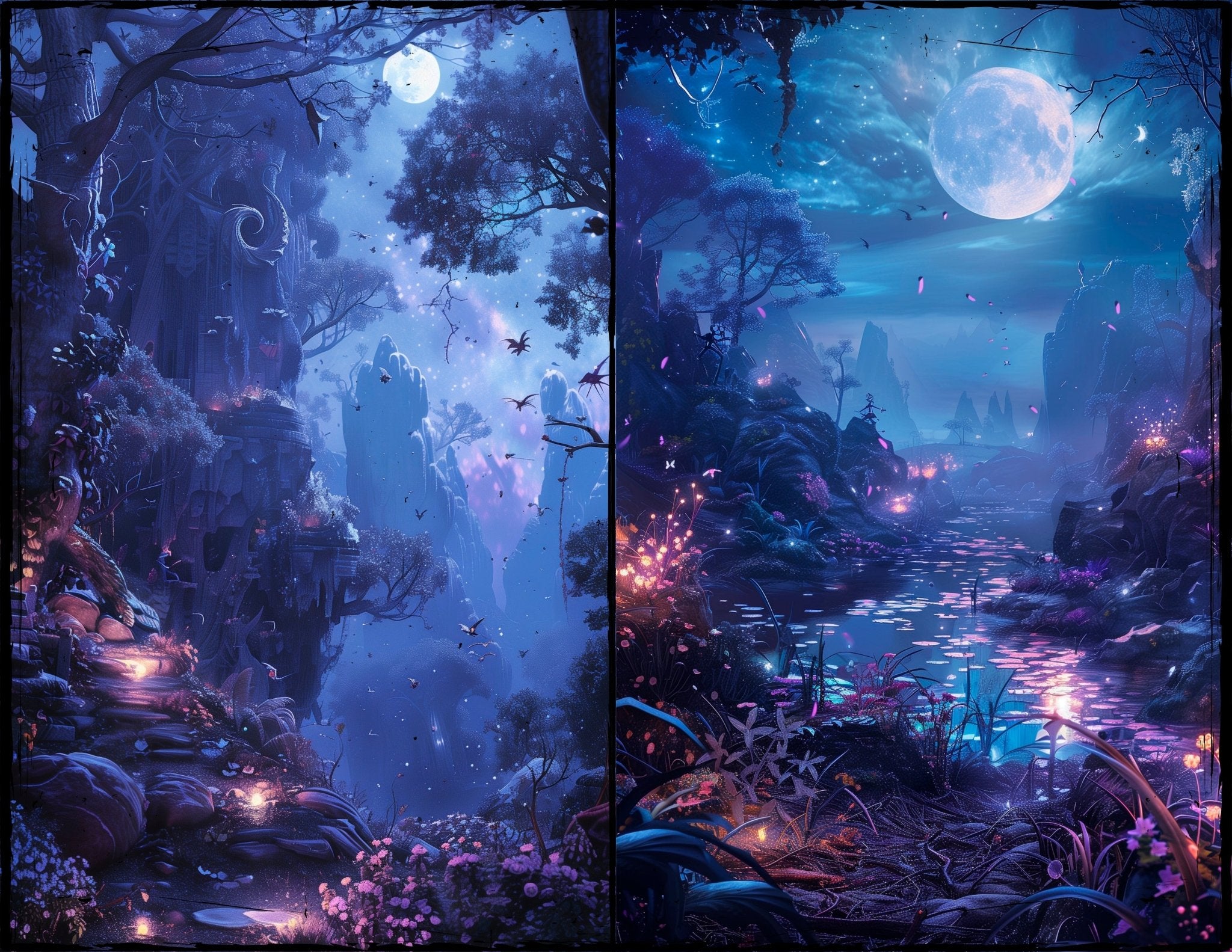 LunicArtDesign enchanted forest material paper 5,5 x 8,5 inches 20 different sheets - ViktaShop