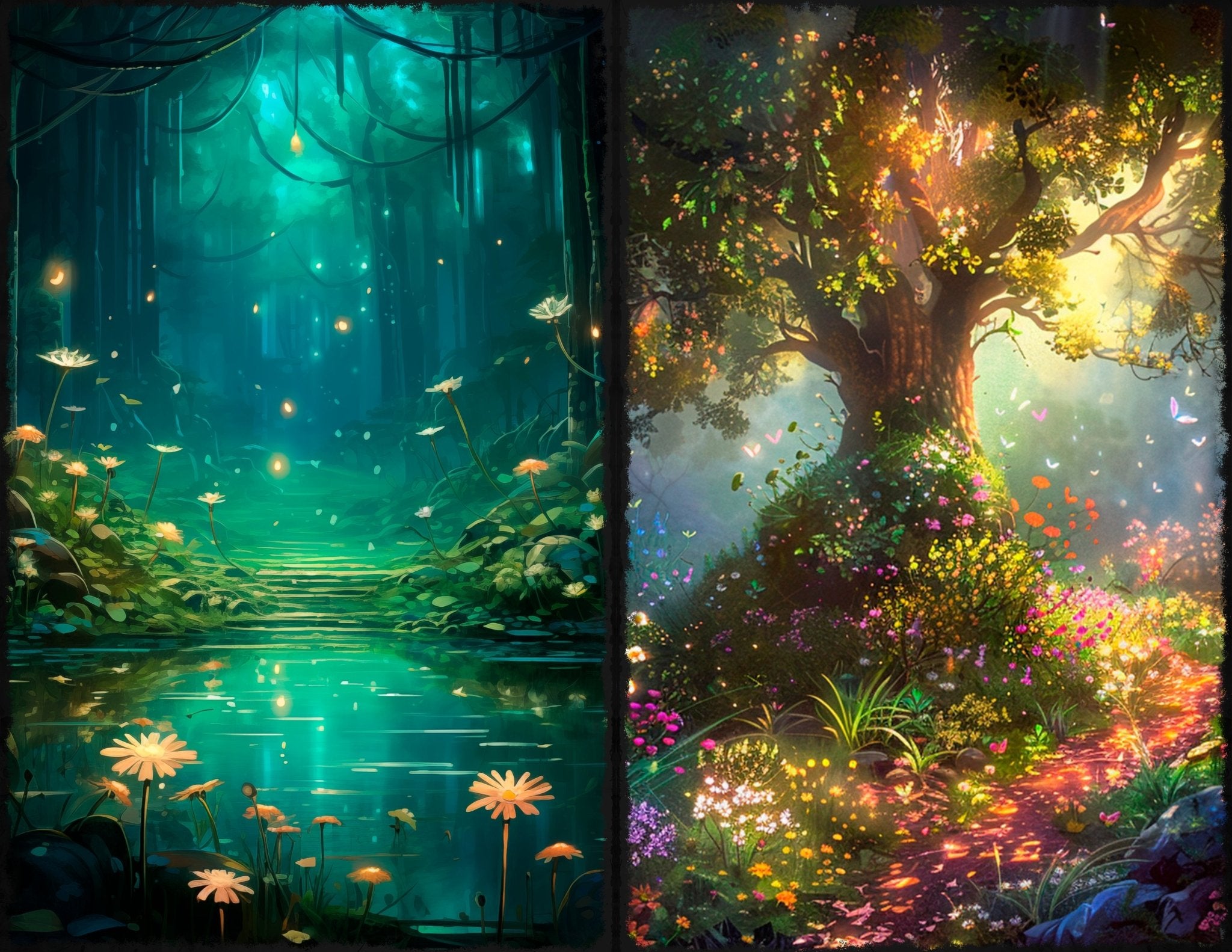 LunicArtDesign Fairy forest material paper 5,5 x 8,5 inches 20 different sheets - ViktaShop