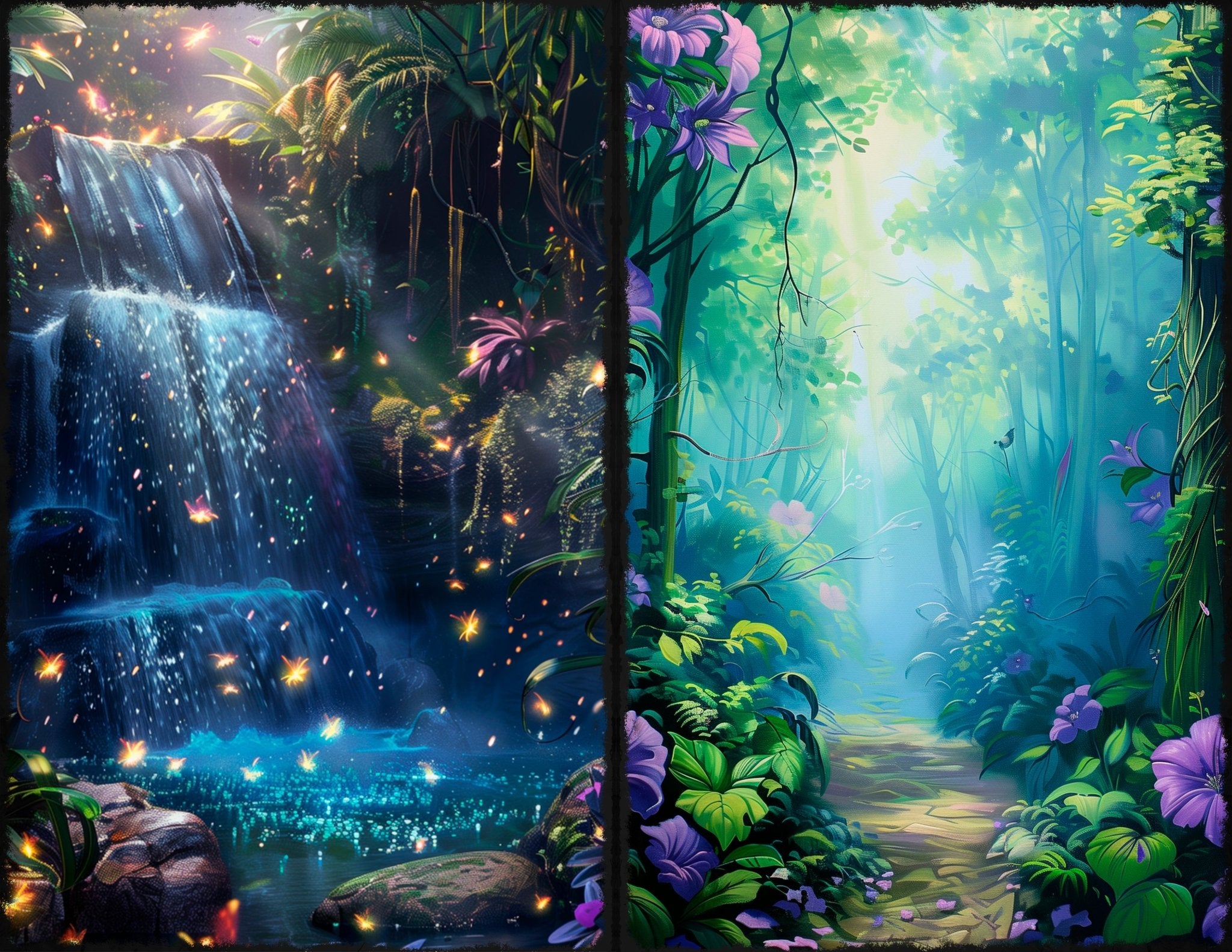 LunicArtDesign Fairy forest material paper 5,5 x 8,5 inches 20 different sheets - ViktaShop