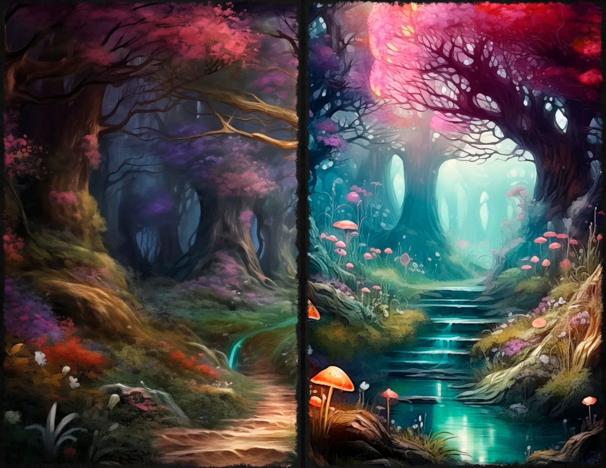 LunicArtDesign Fairy forest material paper 5,5 x 8,5 inches 20 different sheets - ViktaShop