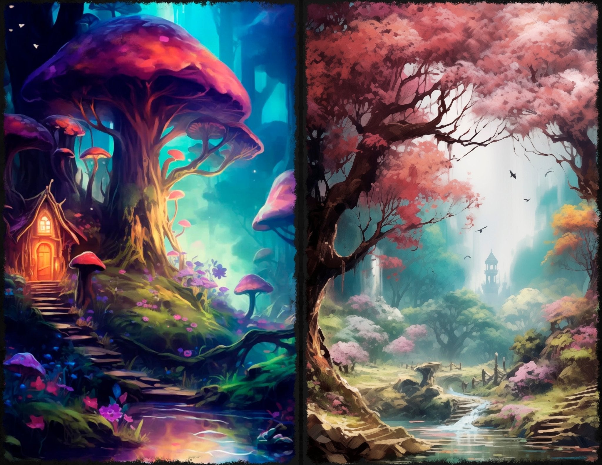 LunicArtDesign Fairy forest material paper 5,5 x 8,5 inches 20 different sheets - ViktaShop