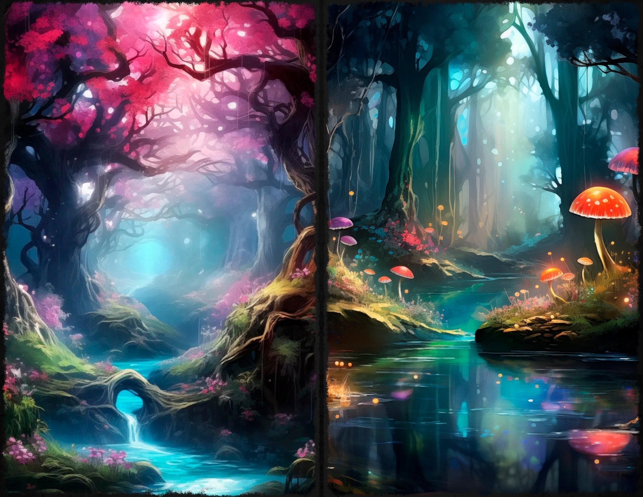 LunicArtDesign Fairy forest material paper 5,5 x 8,5 inches 20 different sheets - ViktaShop