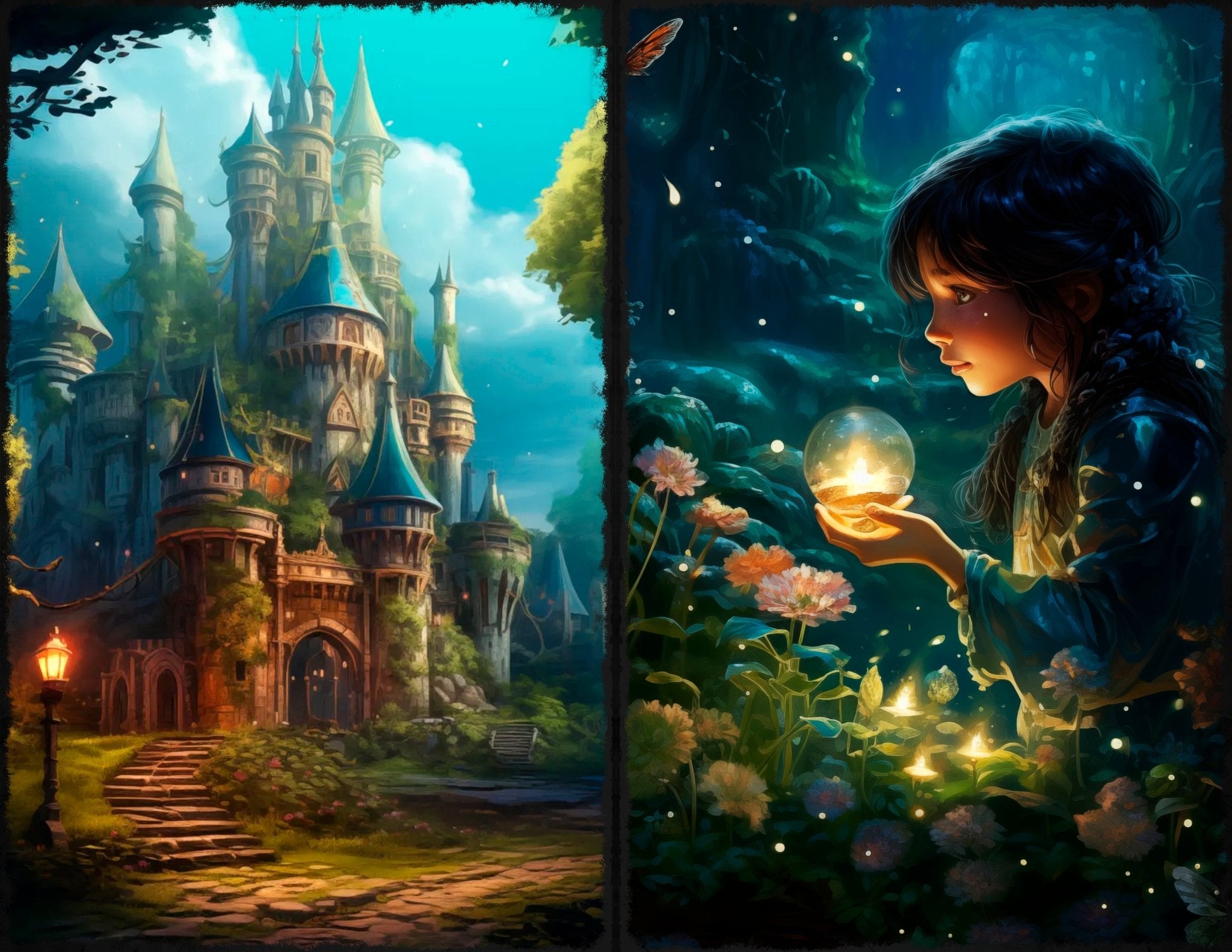 LunicArtDesign Fairy forest material paper 5,5 x 8,5 inches 20 different sheets - ViktaShop