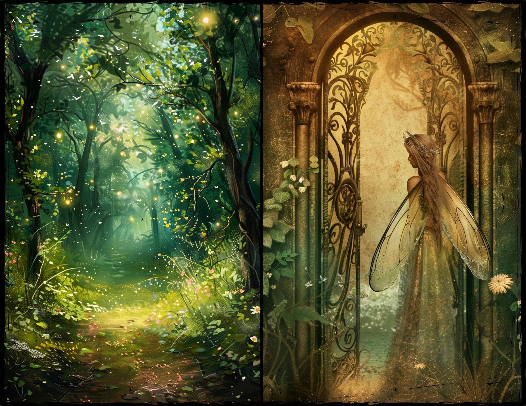 LunicArtDesign magic fairy forest material paper 5,5 x 8,5 inches 20 different sheets - ViktaShop