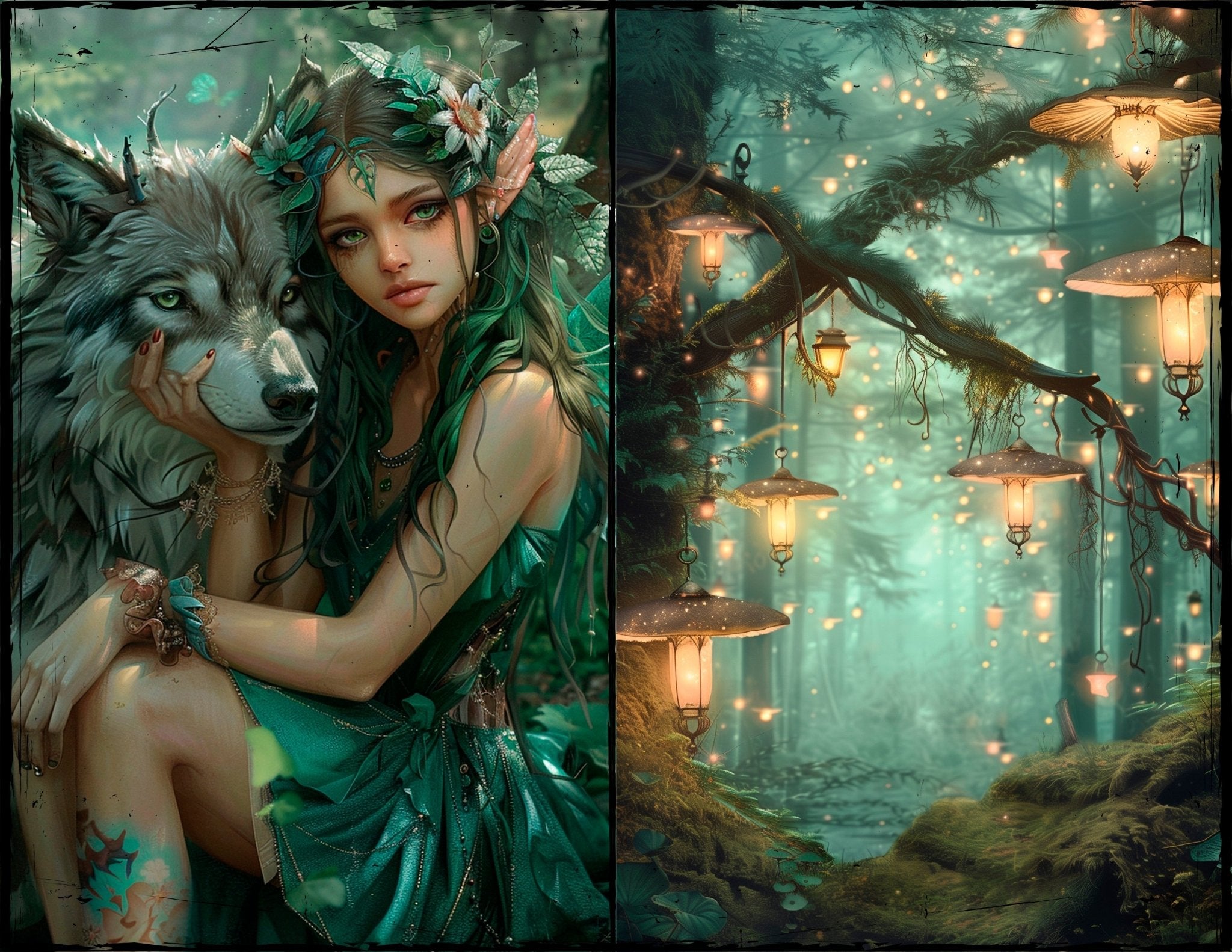 LunicArtDesign magic fairy forest material paper 5,5 x 8,5 inches 20 different sheets - ViktaShop