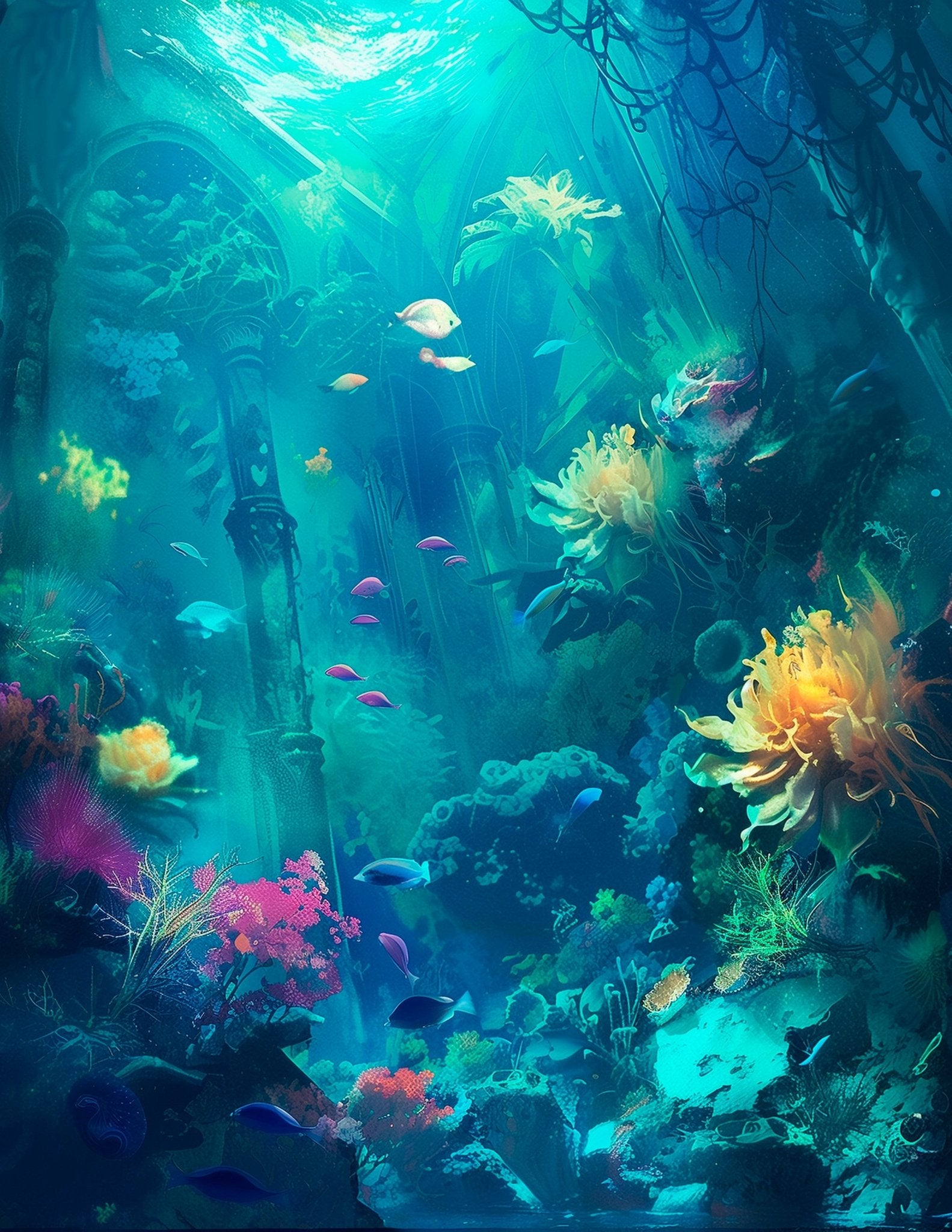 LunicArtDesign mystical water material paper 8,5 x 11 inches 10 different sheets - ViktaShop