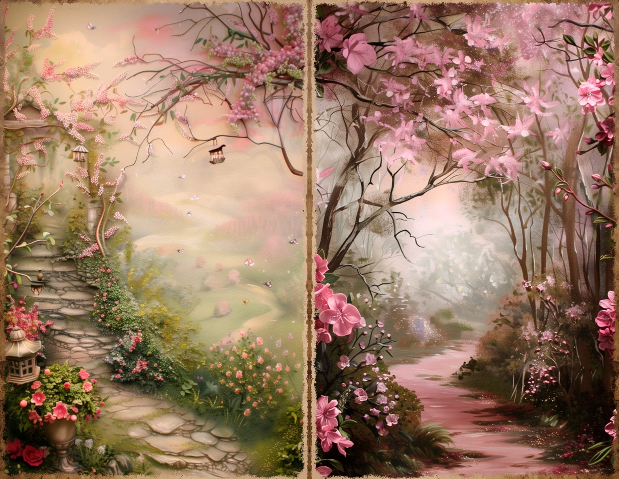 LunicArtDesign secret forest landscape material paper 5,5 x 8,5 inches 20 different sheets - ViktaShop