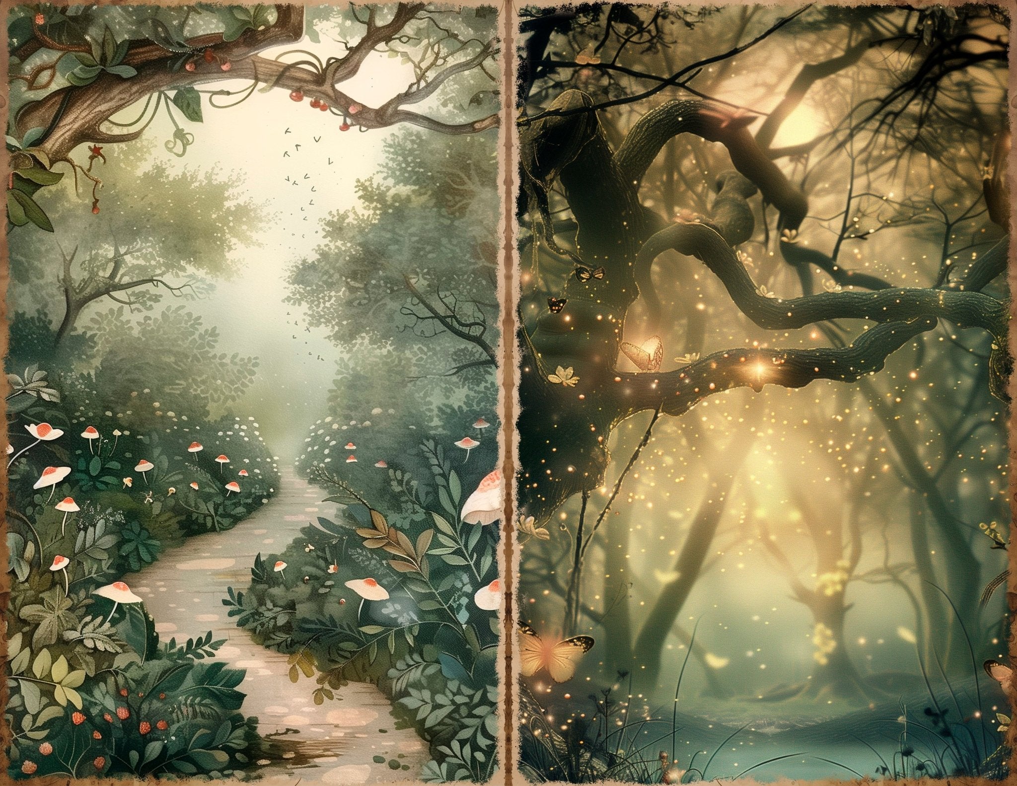 LunicArtDesign secret forest landscape material paper 5,5 x 8,5 inches 20 different sheets - ViktaShop