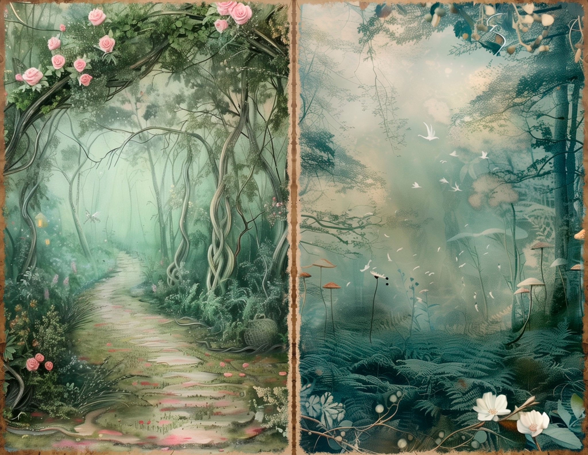 LunicArtDesign secret forest landscape material paper 5,5 x 8,5 inches 20 different sheets - ViktaShop
