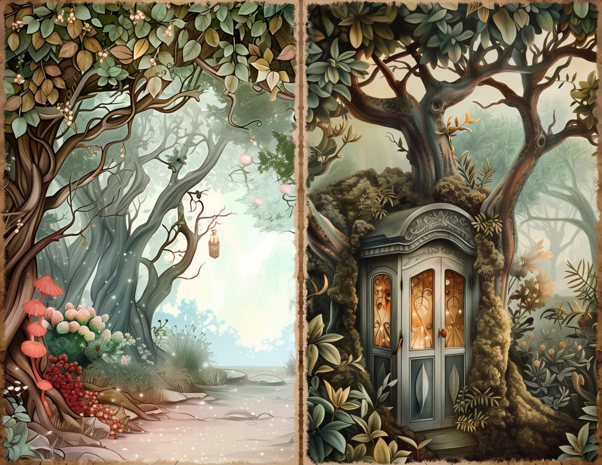 LunicArtDesign secret forest landscape material paper 5,5 x 8,5 inches 20 different sheets - ViktaShop