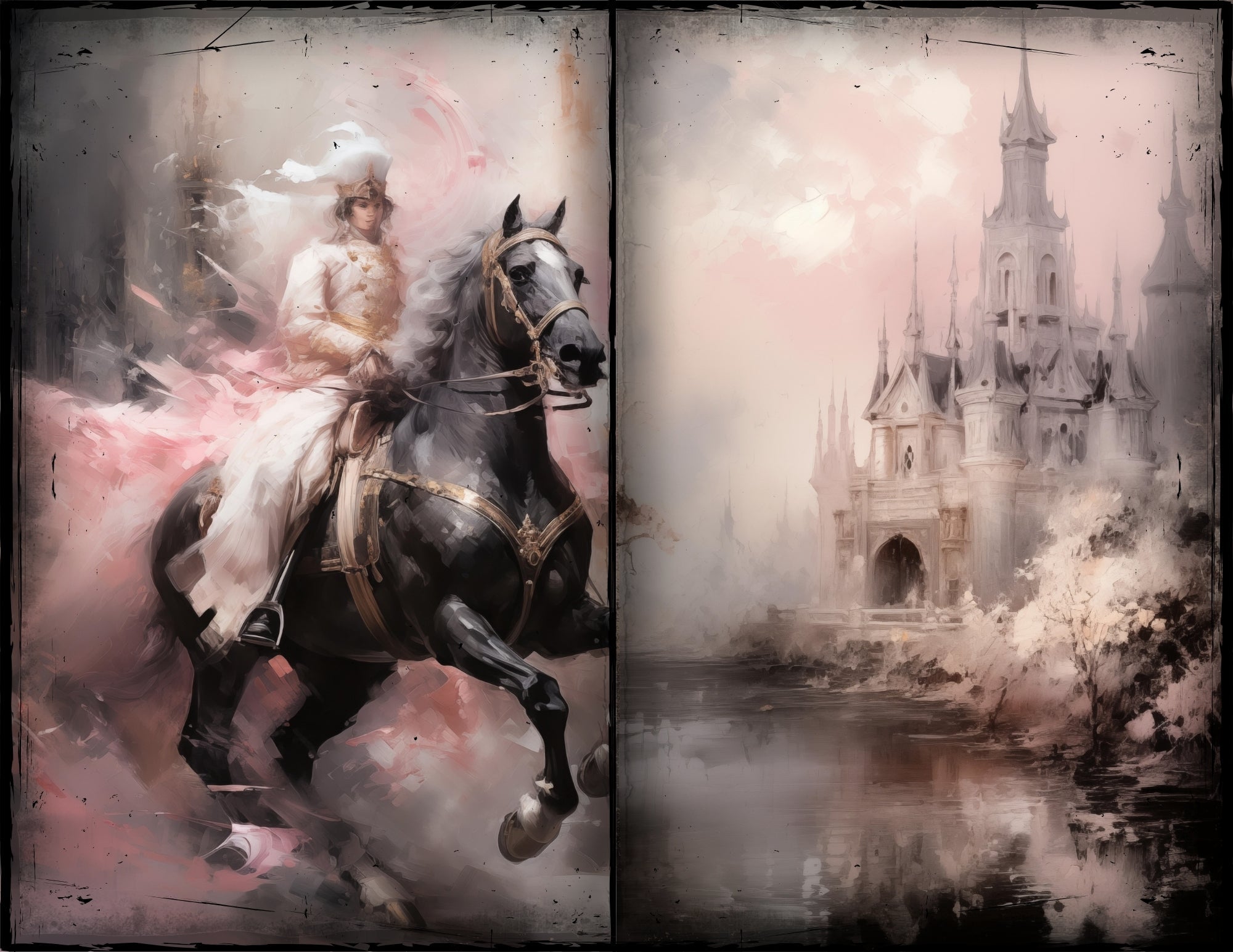 LunicArtDesign Victorian style material paper 5.5 x 8,5 inches 20 different sheets - ViktaShop