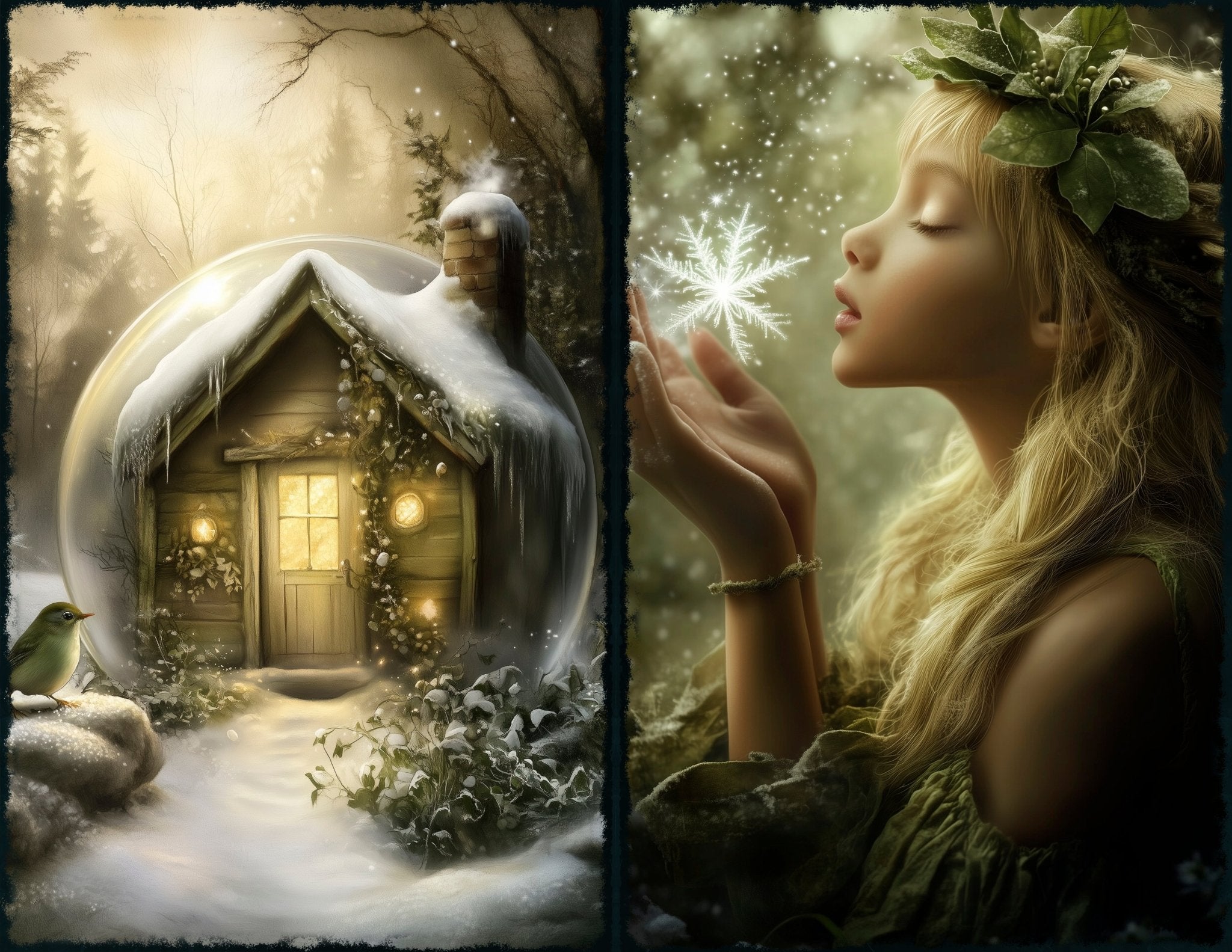 LunicArtDesign winter fairy material paper 5,5 x 8,5 inches 20 different sheets - ViktaShop