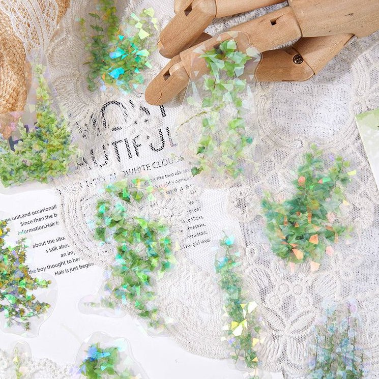 Lush Green Series PET Stickers 20 Sheets 6 Designs - ViktaShop