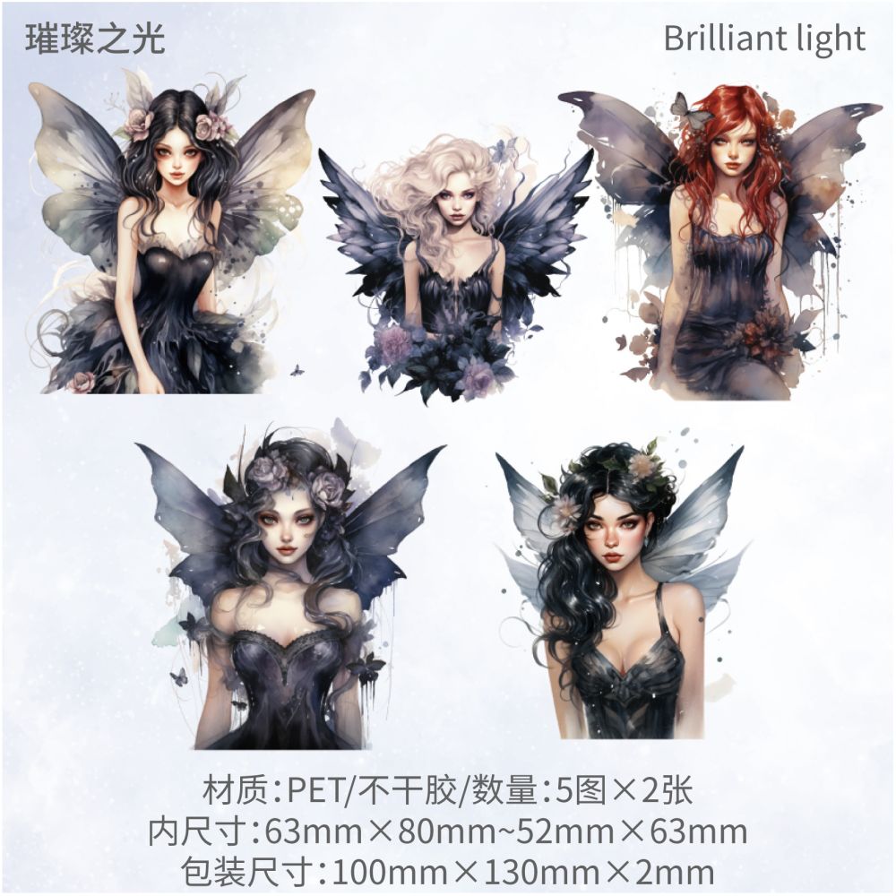 Magic Fairy Series PET and Paper Stickers 6 Designs 10 Pcs - ViktaShop
