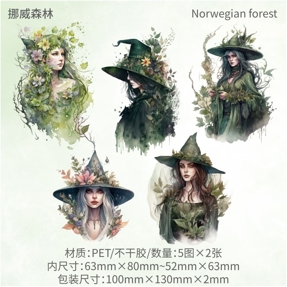 Magic Fairy Series PET and Paper Stickers 6 Designs 10 Pcs - ViktaShop