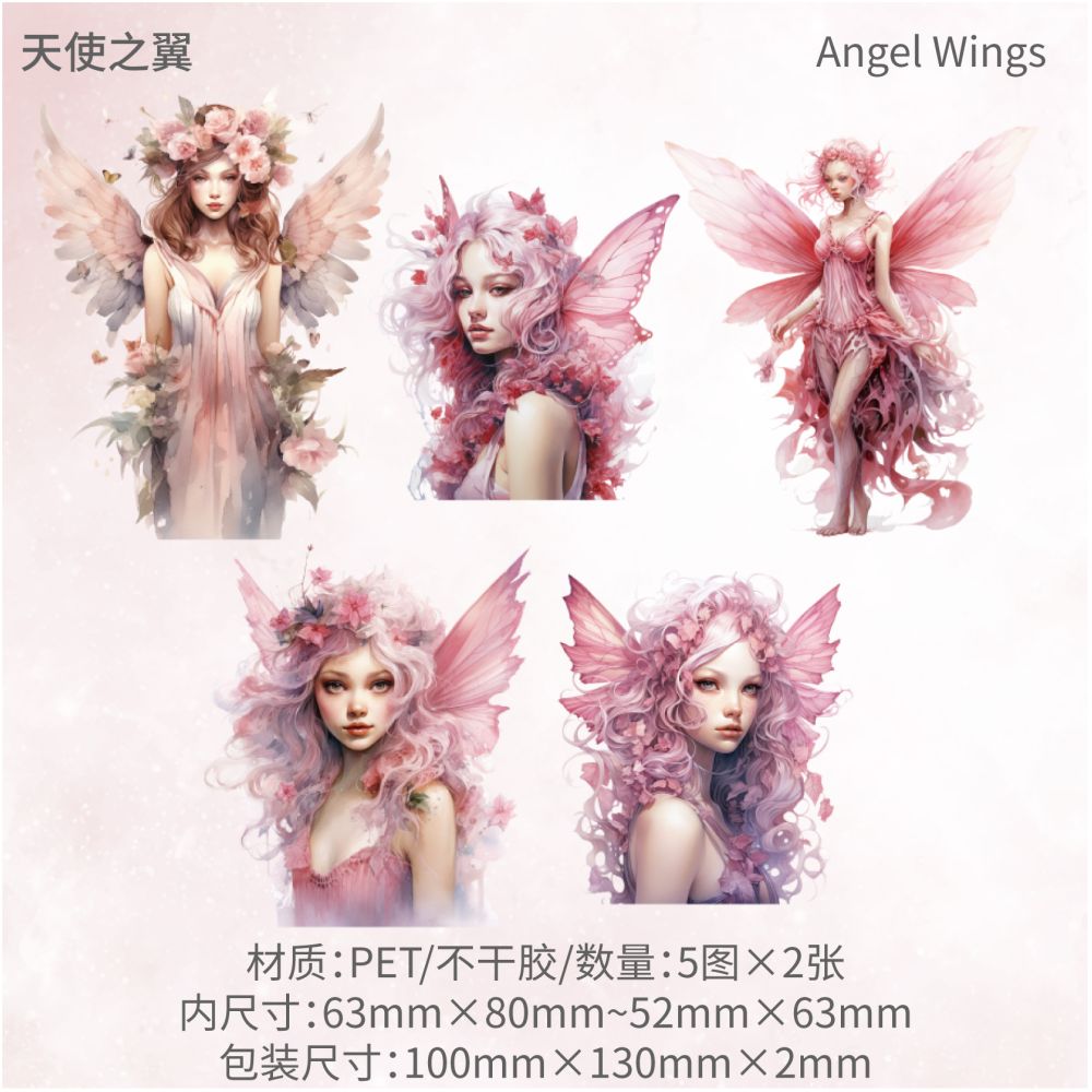 Magic Fairy Series PET and Paper Stickers 6 Designs 10 Pcs - ViktaShop